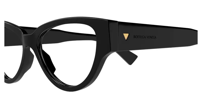 Bottega Veneta Donna BV1320O 001 Montature da vista Acetato Nero Trasparente Cat Eye miniatura 2