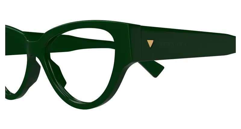 Bottega Veneta Donna BV1320O 003 Montature da vista Acetato Verde Trasparente Cat Eye miniatura 2