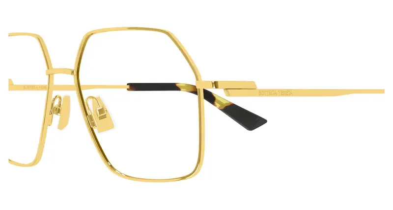 Bottega Veneta Donna BV1332O 002 Montature da vista Metallo Oro Trasparente Squadrata miniatura 2