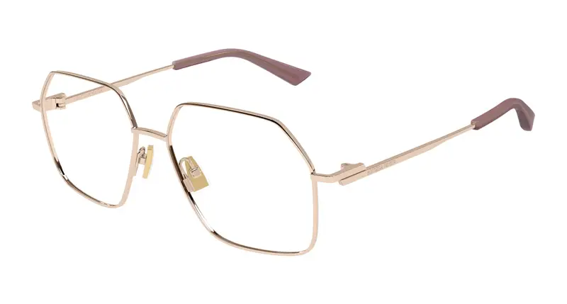 Bottega Veneta Donna BV1332O 004 Montature da vista Metallo Oro Trasparente Squadrata