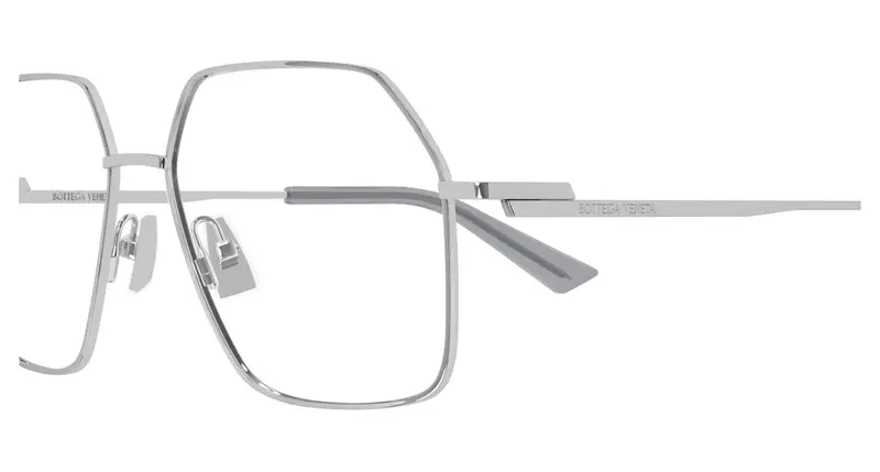 Bottega Veneta Donna BV1332O 005 Montature da vista Metallo Argento Trasparente Squadrata miniatura 2