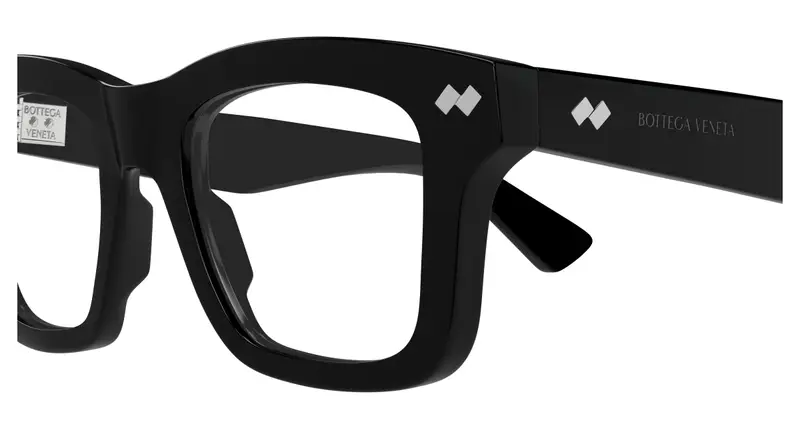 Bottega Veneta Donna BV1353O 005 Montature da vista Acetato Nero Trasparente Squadrata miniatura 2