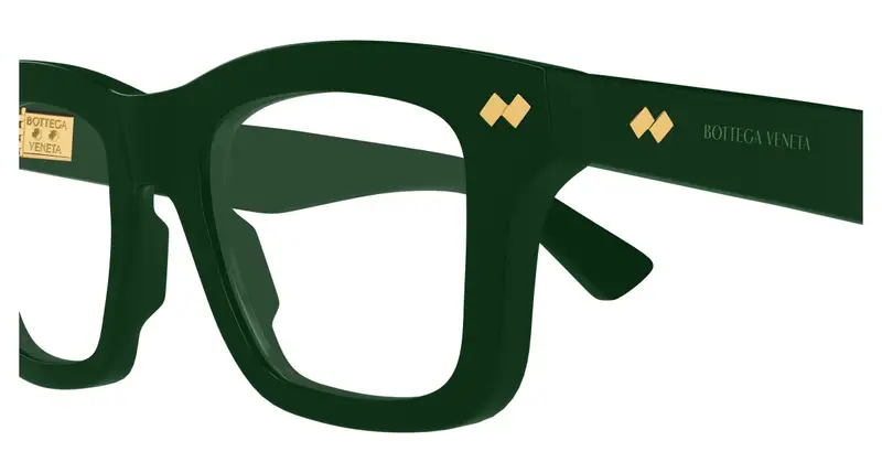 Bottega Veneta Donna BV1353O 008 Montature da vista Acetato Verde Trasparente Squadrata miniatura 2