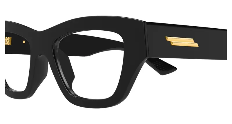 Bottega Veneta Donna BV1360O 001 Montature da vista Acetato Nero Trasparente Squadrata miniatura 2