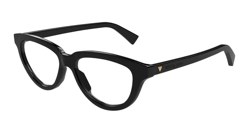 Bottega Veneta Donna BV1366O 001 Montature da vista Acetato Nero Trasparente Cat Eye