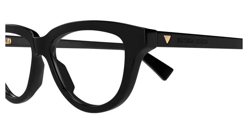 Bottega Veneta Donna BV1366O 001 Montature da vista Acetato Nero Trasparente Cat Eye miniatura 2