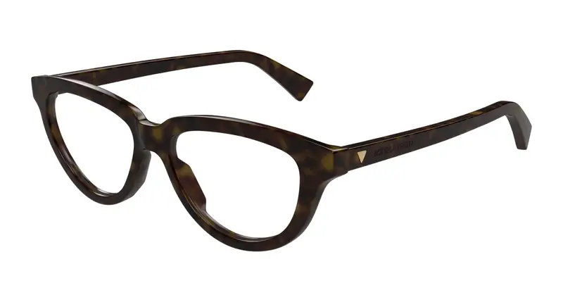 Bottega Veneta Donna BV1366O 002 Montature da vista Acetato Havana Trasparente Cat Eye