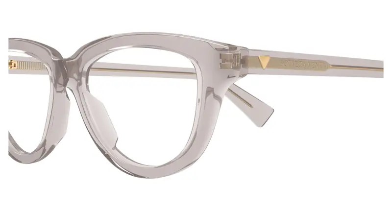Bottega Veneta Donna BV1366O 004 Montature da vista Acetato Grigio Trasparente Cat Eye miniatura 2