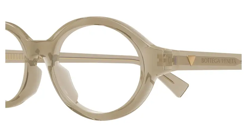 Bottega Veneta Donna BV1367O 003 Montature da vista Acetato Marrone Trasparente Rotonda miniatura 2