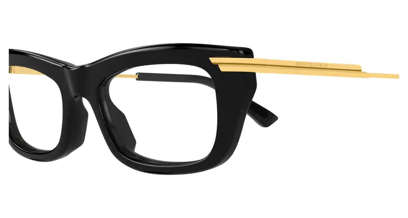 Bottega Veneta Donna BV1371O 001 Montature da vista Acetato Nero Trasparente Squadrata miniatura 2