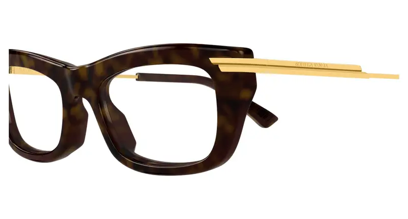 Bottega Veneta Donna BV1371O 002 Montature da vista Acetato Havana Trasparente Squadrata miniatura 2