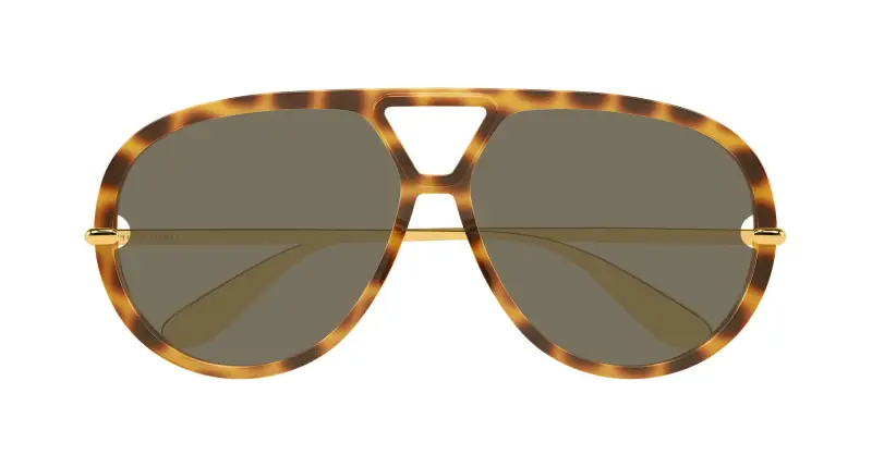 Unisex Bottega Veneta BV1274S 005 Occhiali da sole Acetato Havana Marrone Pilot miniatura 2