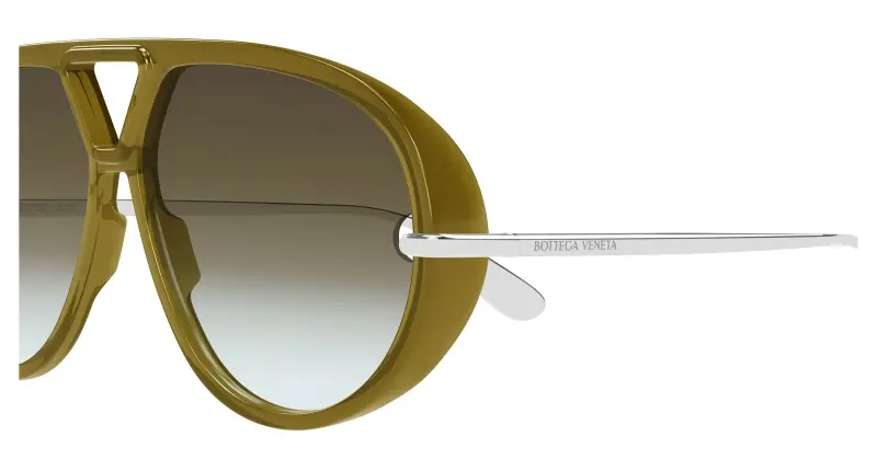 Unisex Bottega Veneta BV1274S 006 Occhiali da sole Acetato Marrone Marrone Pilot miniatura 3