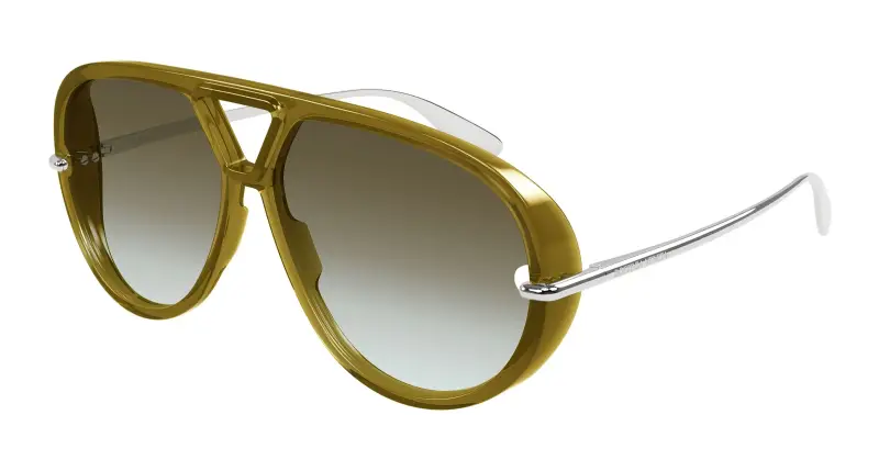 Unisex Bottega Veneta BV1274S 006 Occhiali da sole Acetato Marrone Marrone Pilot