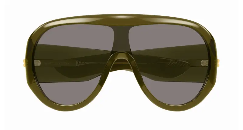 Unisex Bottega Veneta BV1345S 006 Occhiali da sole Acetato Verde Grigio Maschera miniatura 2