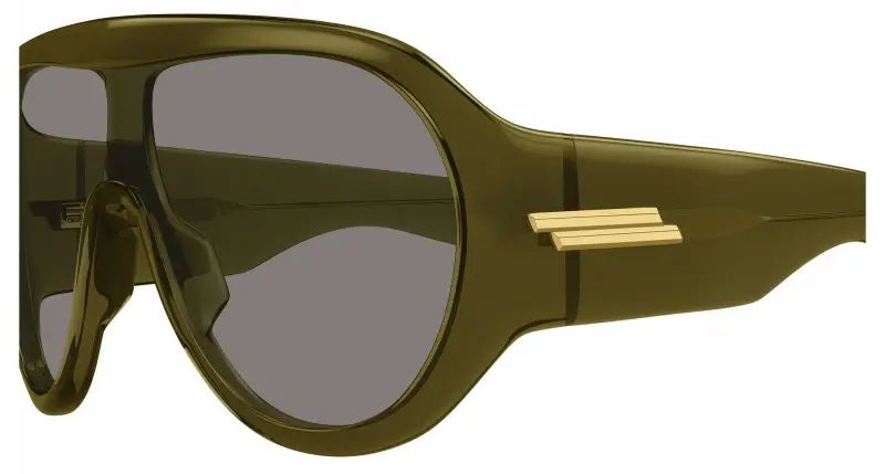 Unisex Bottega Veneta BV1345S 006 Occhiali da sole Acetato Verde Grigio Maschera miniatura 3