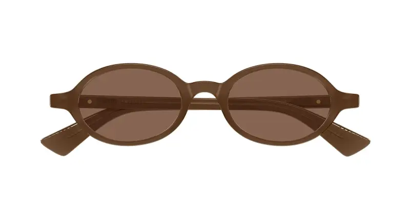 Unisex Bottega Veneta BV1388S 007 Occhiali da sole Acetato Marrone Marrone Rotonda miniatura 2