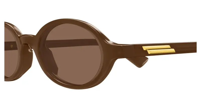 Unisex Bottega Veneta BV1388S 007 Occhiali da sole Acetato Marrone Marrone Rotonda miniatura 3