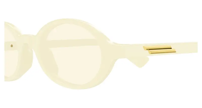 Unisex Bottega Veneta BV1388S 008 Occhiali da sole Acetato Beige Giallo Rotonda miniatura 3