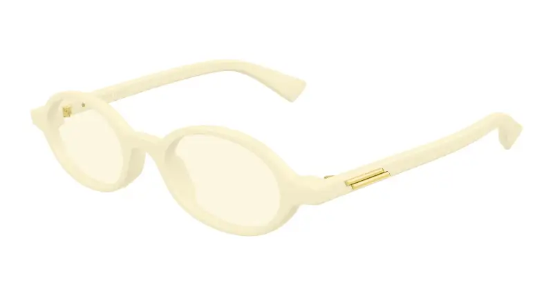 Unisex Bottega Veneta BV1388S 008 Occhiali da sole Acetato Beige Giallo Rotonda