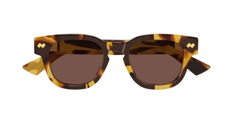 Unisex Bottega Veneta BV1441S 002 Occhiali da sole Acetato Havana Marrone Rotonda miniatura 2