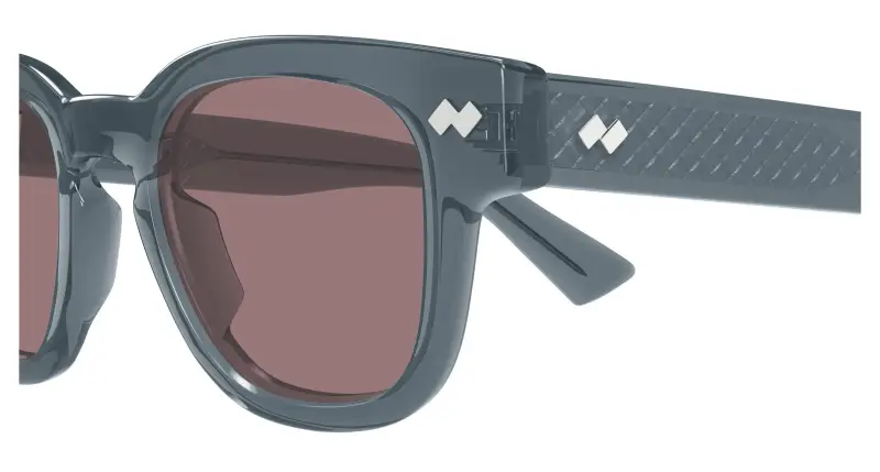 Unisex Bottega Veneta BV1441S 003 Occhiali da sole Acetato Grigio Marrone Rotonda miniatura 3