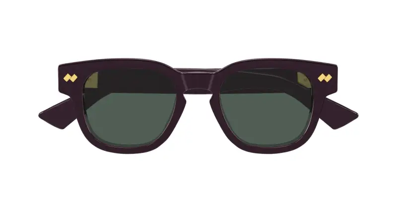 Unisex Bottega Veneta BV1441S 004 Occhiali da sole Acetato Viola Verde Rotonda miniatura 2