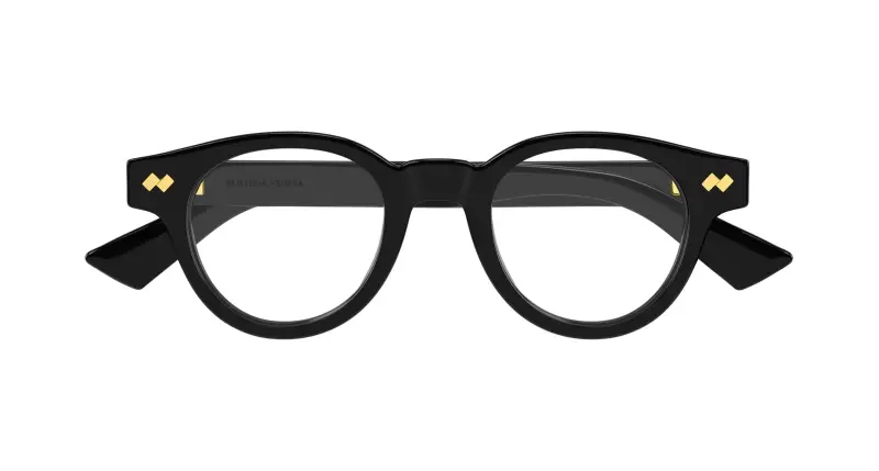 Unisex Bottega Veneta BV1443O 001 Montature da vista Acetato Nero Trasparente Rotonda miniatura 2