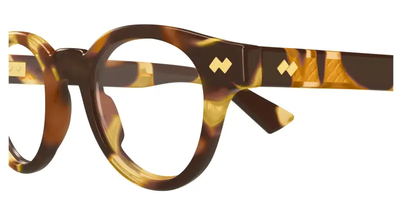 Unisex Bottega Veneta BV1443O 002 Montature da vista Acetato Havana Trasparente Rotonda miniatura 3