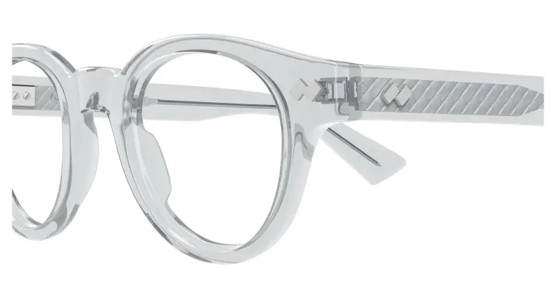 Unisex Bottega Veneta BV1443O 003 Montature da vista Acetato Grigio Trasparente Rotonda miniatura 3