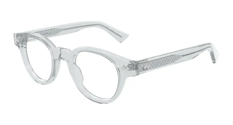 Unisex Bottega Veneta BV1443O 003 Montature da vista Acetato Grigio Trasparente Rotonda