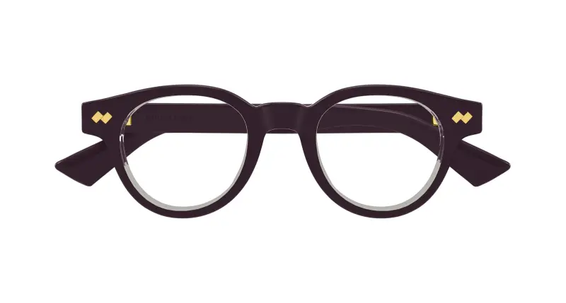 Unisex Bottega Veneta BV1443O 004 Montature da vista Acetato Viola Trasparente Rotonda miniatura 2