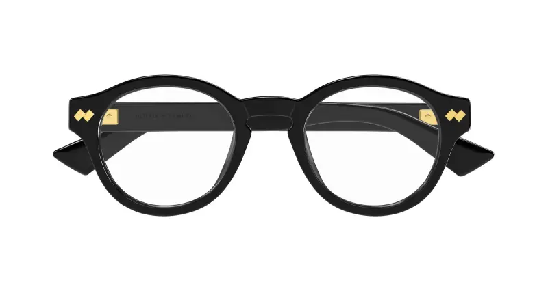 Unisex Bottega Veneta BV1444OA 001 Montature da vista Acetato Nero Trasparente Rotonda miniatura 2