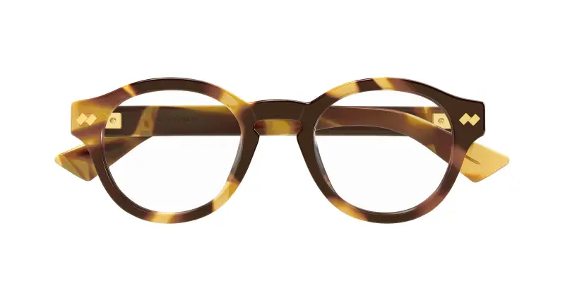 Unisex Bottega Veneta BV1444OA 002 Montature da vista Acetato Havana Trasparente Rotonda miniatura 2