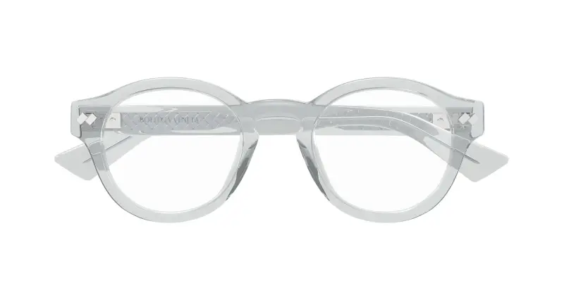 Unisex Bottega Veneta BV1444OA 003 Montature da vista Acetato Grigio Trasparente Rotonda miniatura 2