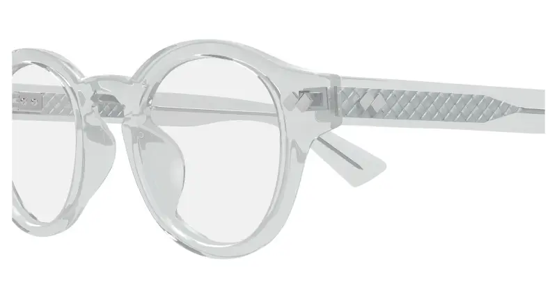 Unisex Bottega Veneta BV1444OA 003 Montature da vista Acetato Grigio Trasparente Rotonda miniatura 3
