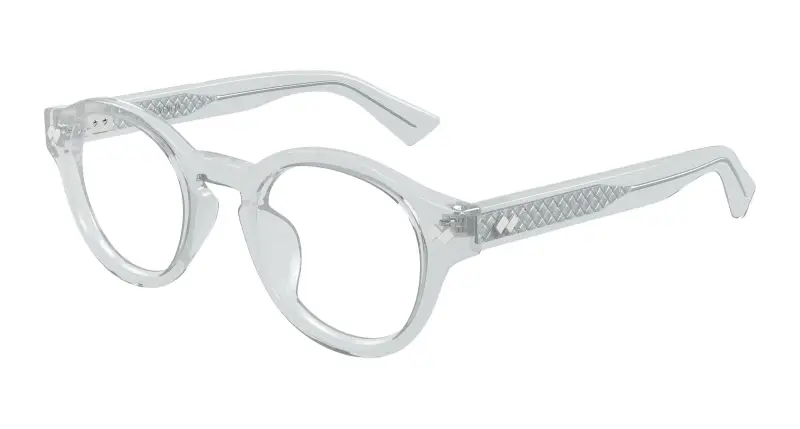 Unisex Bottega Veneta BV1444OA 003 Montature da vista Acetato Grigio Trasparente Rotonda