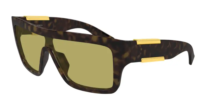 Unisex Bottega Veneta BV1451S 002 Occhiali da sole Bio-iniettato Havana Giallo Geometrica