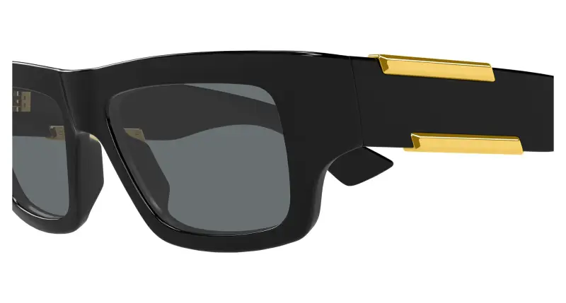 Unisex Bottega Veneta BV1452S 001 Occhiali da sole Bio-iniettato Nero Grigio Squadrata miniatura 3