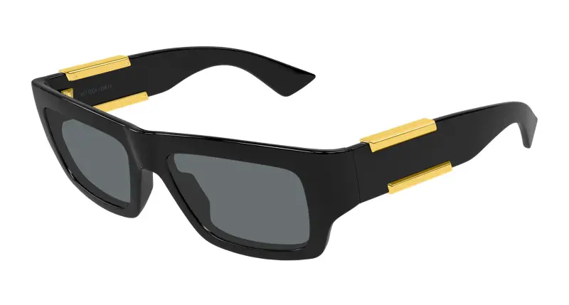 Unisex Bottega Veneta BV1452S 001 Occhiali da sole Bio-iniettato Nero Grigio Squadrata