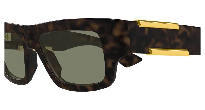Unisex Bottega Veneta BV1452S 002 Occhiali da sole Bio-iniettato Havana Verde Squadrata miniatura 3