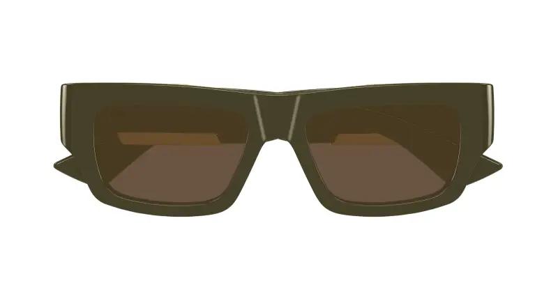 Unisex Bottega Veneta BV1452S 003 Occhiali da sole Bio-iniettato Verde Marrone Squadrata miniatura 2