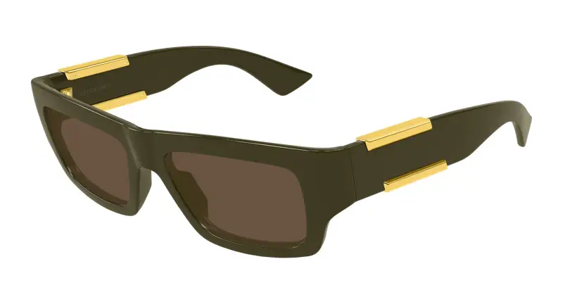 Unisex Bottega Veneta BV1452S 003 Occhiali da sole Bio-iniettato Verde Marrone Squadrata