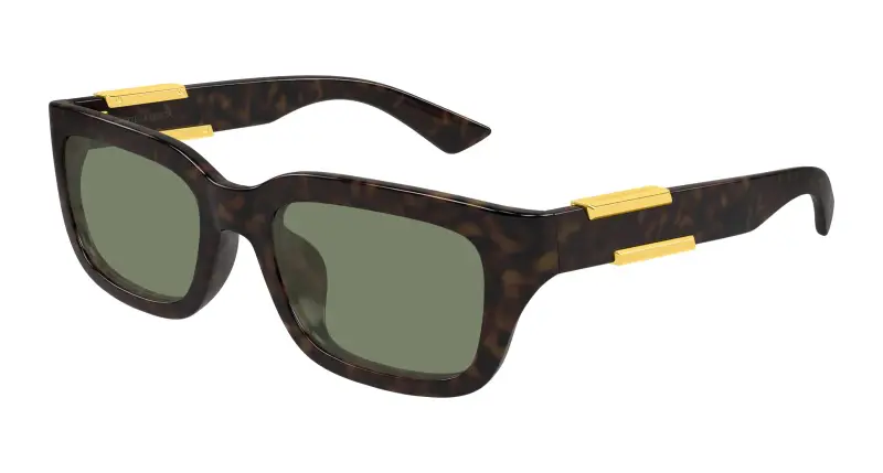 Unisex Bottega Veneta BV1453SA 003 Occhiali da sole Bio-iniettato Havana Verde Squadrata