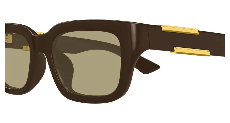 Unisex Bottega Veneta BV1453SA 004 Occhiali da sole Bio-iniettato Marrone Marrone Squadrata miniatura 3