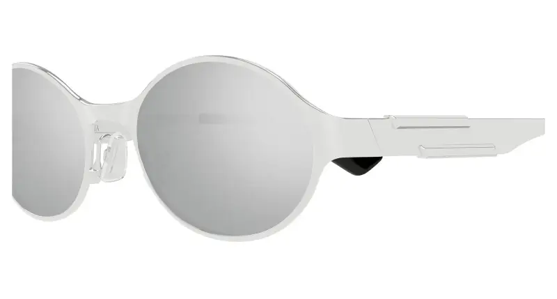 Unisex Bottega Veneta BV1456S 003 Occhiali da sole Metallo Argento Argento Rotonda miniatura 3