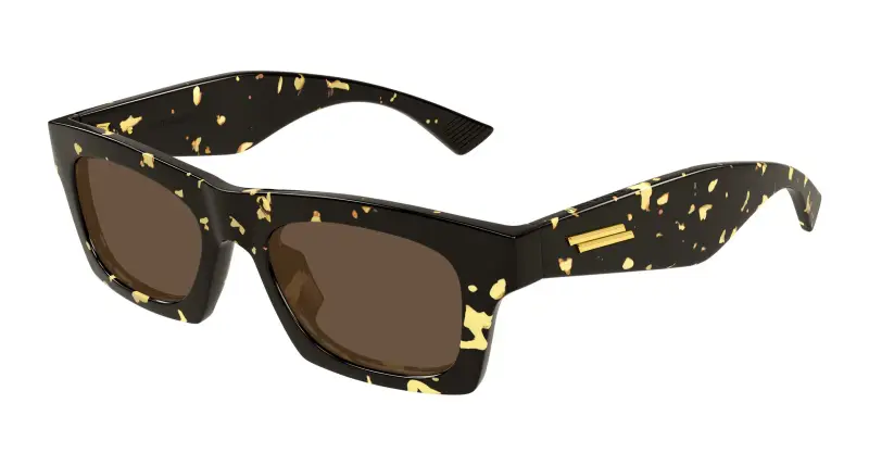 Unisex Bottega Veneta BV1457S 002 Occhiali da sole Acetato Havana Marrone Squadrata