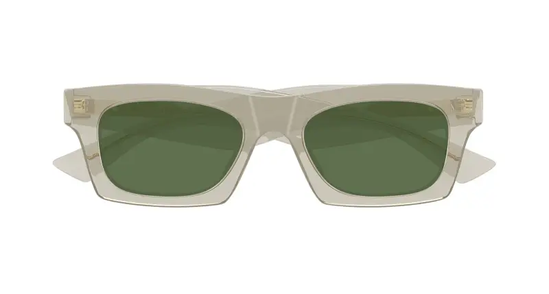 Unisex Bottega Veneta BV1457S 004 Occhiali da sole Acetato Beige Verde Squadrata miniatura 2
