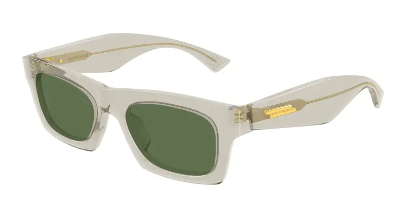 Unisex Bottega Veneta BV1457S 004 Occhiali da sole Acetato Beige Verde Squadrata