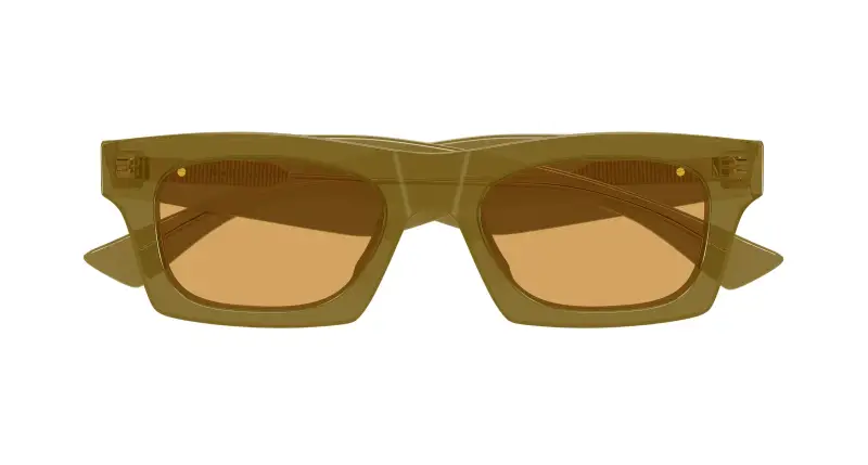 Unisex Bottega Veneta BV1457S 005 Occhiali da sole Acetato Marrone Arancione Squadrata miniatura 2